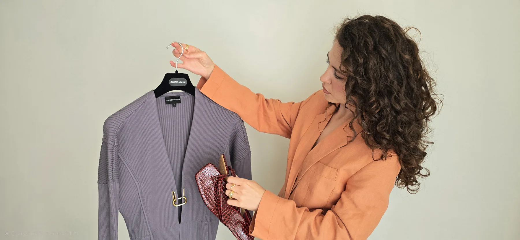 Simona abbina capi e accessori durante una consulenza di stile
